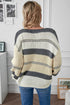 V-Neck Knitted Lantern Sleeve Pullover Sweater